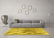 Machine Washable Persian Yellow Traditional Rug in a Living Room, wshtr4283yw