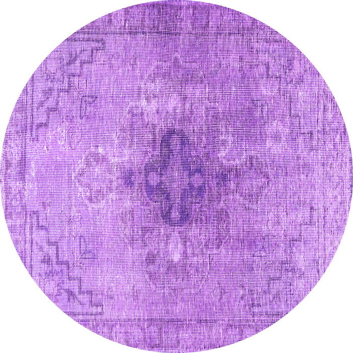 Round Persian Purple Traditional Rug, tr4283pur