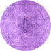 Round Persian Purple Traditional Rug, tr4283pur