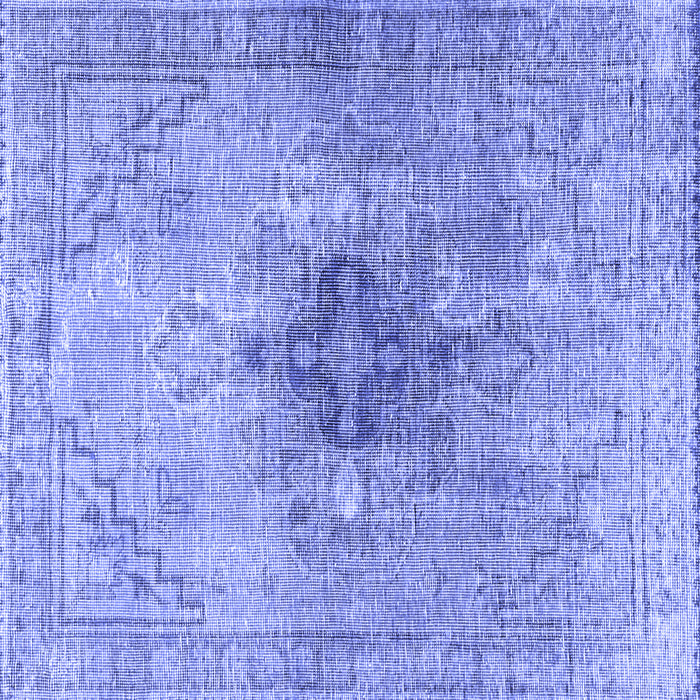 Square Machine Washable Persian Blue Traditional Rug, wshtr4283blu