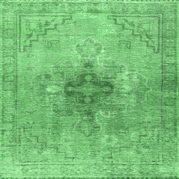 Square Persian Emerald Green Traditional Rug, tr4283emgrn