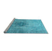 Sideview of Machine Washable Persian Light Blue Traditional Rug, wshtr4283lblu