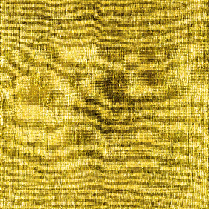 Square Machine Washable Persian Yellow Traditional Rug, wshtr4283yw