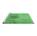 Sideview of Machine Washable Persian Emerald Green Traditional Area Rugs, wshtr4283emgrn