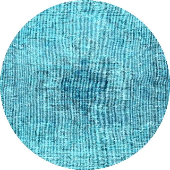 Round Machine Washable Persian Light Blue Traditional Rug, wshtr4283lblu