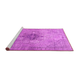 Sideview of Machine Washable Persian Pink Traditional Rug, wshtr4283pnk