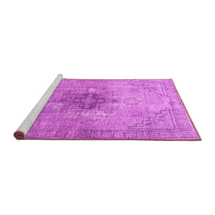 Sideview of Machine Washable Persian Pink Traditional Rug, wshtr4283pnk