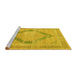 Sideview of Machine Washable Persian Yellow Traditional Rug, wshtr4284yw