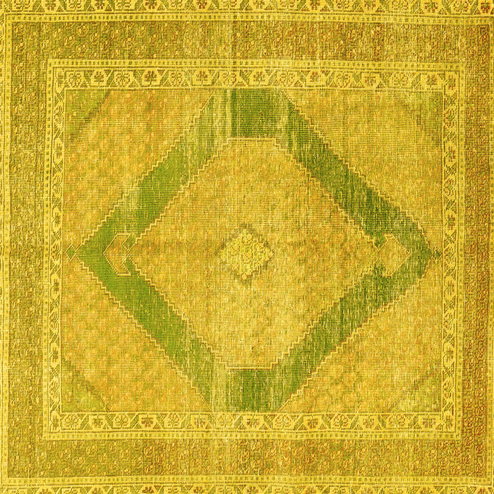 Square Persian Yellow Traditional Rug, tr4284yw