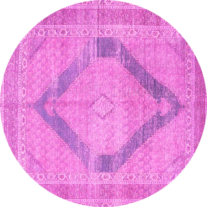 Round Persian Pink Traditional Rug, tr4284pnk