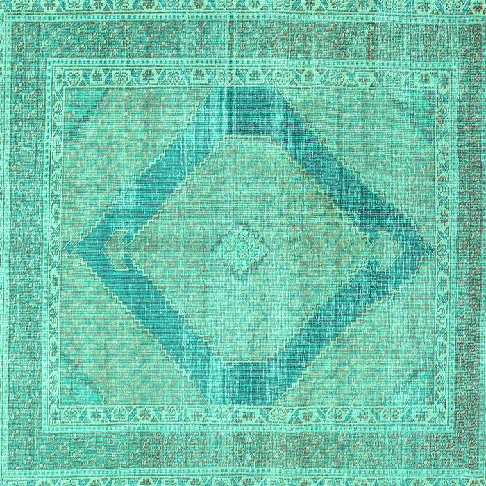 Square Persian Turquoise Traditional Rug, tr4284turq