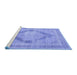 Sideview of Machine Washable Persian Blue Traditional Rug, wshtr4284blu