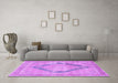 Machine Washable Persian Purple Traditional Area Rugs in a Living Room, wshtr4284pur