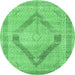 Round Persian Emerald Green Traditional Rug, tr4284emgrn