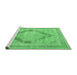 Sideview of Machine Washable Persian Emerald Green Traditional Area Rugs, wshtr4284emgrn