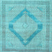 Square Machine Washable Persian Light Blue Traditional Rug, wshtr4284lblu