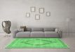 Machine Washable Persian Emerald Green Traditional Area Rugs in a Living Room,, wshtr4284emgrn