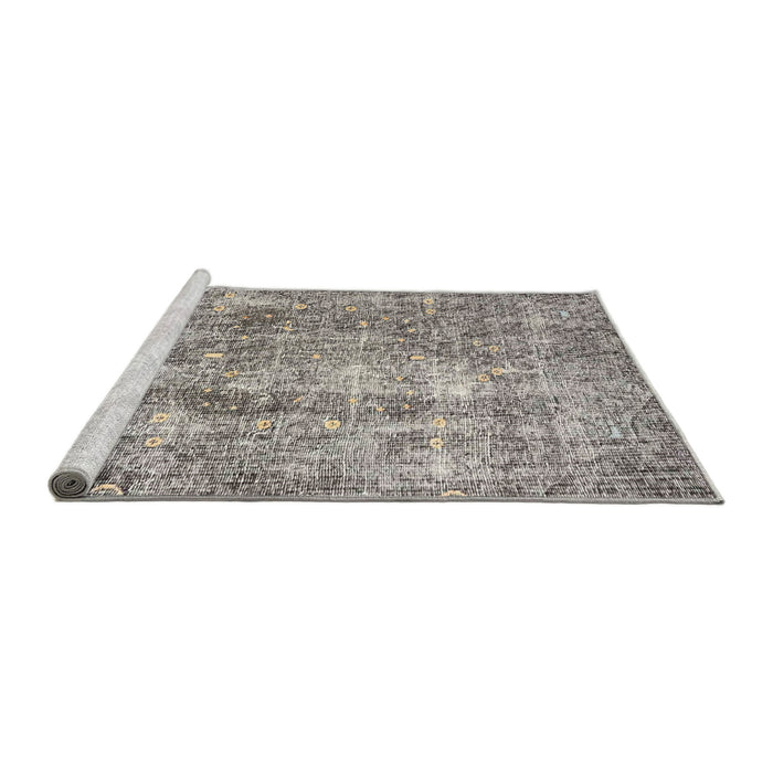 Sideview of Machine Washable Traditional Pale Silver Gray Rug, wshtr4285