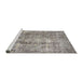 Sideview of Machine Washable Traditional Pale Silver Gray Rug, wshtr4285