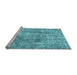 Sideview of Machine Washable Persian Light Blue Traditional Rug, wshtr4285lblu