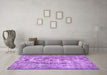 Machine Washable Persian Purple Traditional Area Rugs in a Living Room, wshtr4285pur