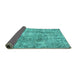 Sideview of Persian Turquoise Traditional Rug, tr4285turq