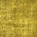 Square Machine Washable Persian Yellow Traditional Rug, wshtr4285yw
