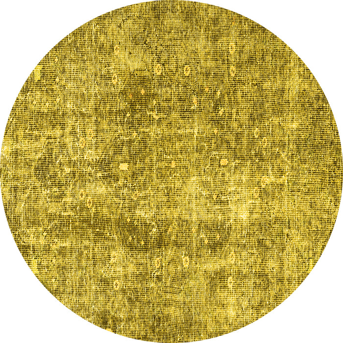 Round Persian Yellow Traditional Rug, tr4285yw