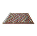 Sideview of Machine Washable Traditional Brown Red Rug, wshtr4286