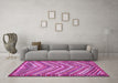 Machine Washable Southwestern Pink Country Rug in a Living Room, wshtr4286pnk