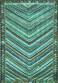 Southwestern Turquoise Country Rug, tr4286turq