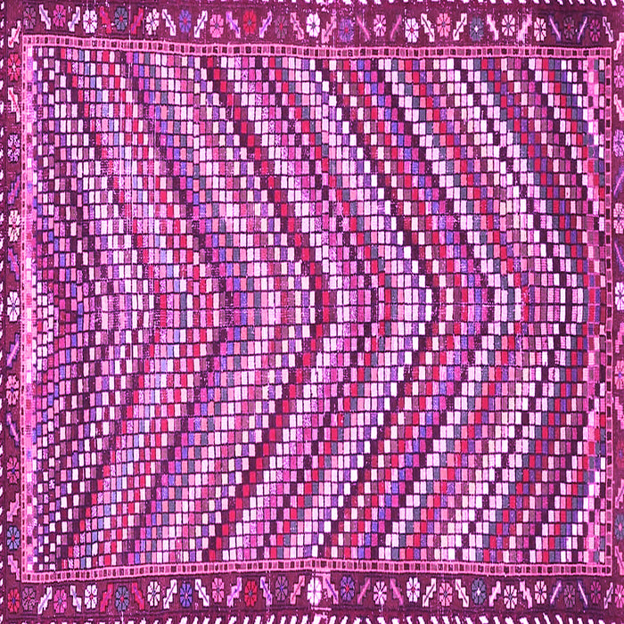 Square Machine Washable Southwestern Pink Country Rug, wshtr4286pnk