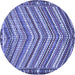 Round Southwestern Blue Country Rug, tr4286blu