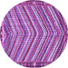 Round Machine Washable Southwestern Purple Country Area Rugs, wshtr4286pur