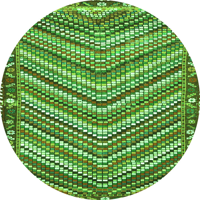 Square Southwestern Green Country Rug, tr4286grn