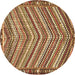 Round Southwestern Brown Country Rug, tr4286brn