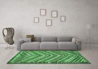 Machine Washable Southwestern Emerald Green Country Rug, wshtr4286emgrn