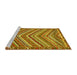 Sideview of Machine Washable Southwestern Yellow Country Rug, wshtr4286yw