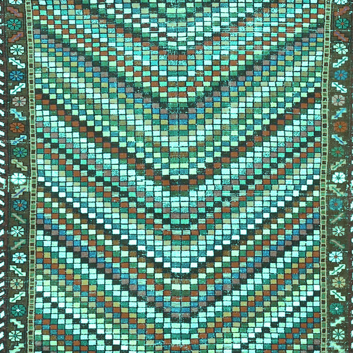 Machine Washable Southwestern Turquoise Country Area Rugs, wshtr4286turq