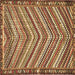 Square Southwestern Brown Country Rug, tr4286brn