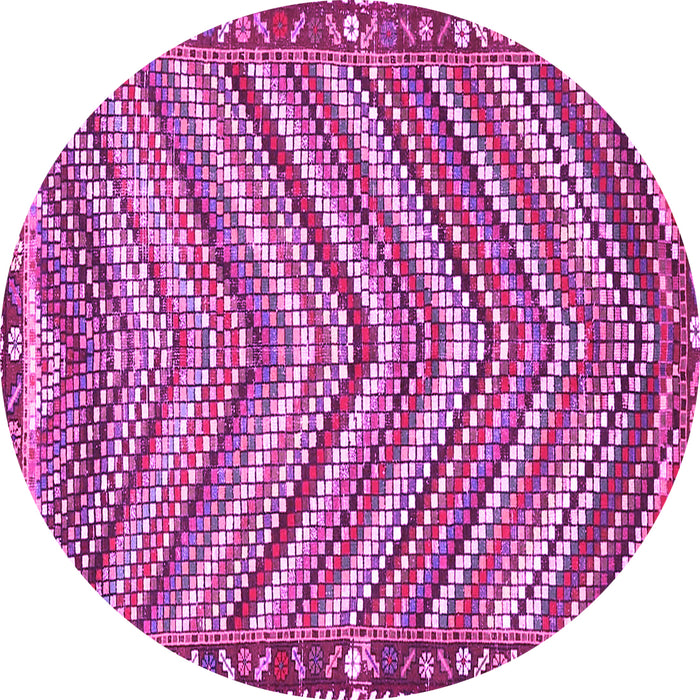 Round Southwestern Pink Country Rug, tr4286pnk