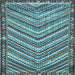 Square Southwestern Light Blue Country Rug, tr4286lblu