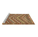 Sideview of Machine Washable Southwestern Brown Country Rug, wshtr4286brn