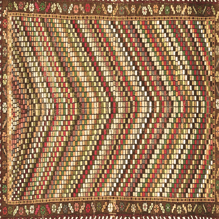 Square Machine Washable Southwestern Brown Country Rug, wshtr4286brn
