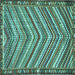 Square Southwestern Turquoise Country Rug, tr4286turq