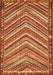 Serging Thickness of Machine Washable Southwestern Orange Country Area Rugs, wshtr4286org