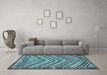 Machine Washable Southwestern Light Blue Country Rug in a Living Room, wshtr4286lblu