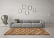 Machine Washable Southwestern Brown Country Rug in a Living Room,, wshtr4286brn