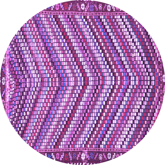 Round Southwestern Purple Country Rug, tr4286pur
