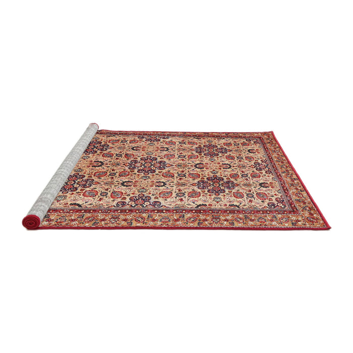Sideview of Machine Washable Traditional Sandy Brown Rug, wshtr4287